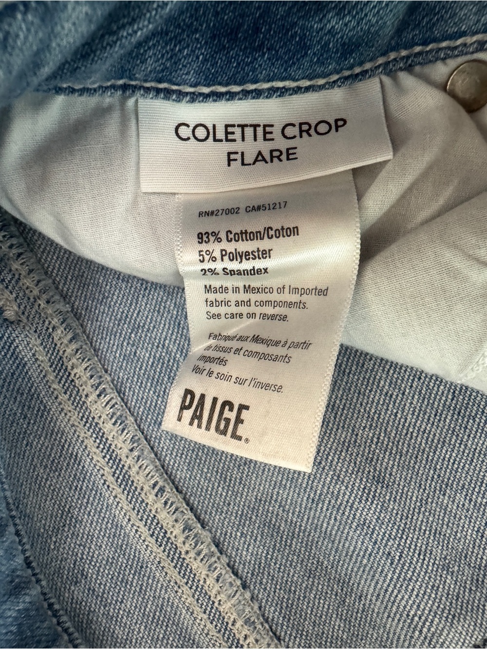 PAIGE Colette Crop Flare with Frayed Hem Light Wash Jeans Size 27 - Picture 7 of 11